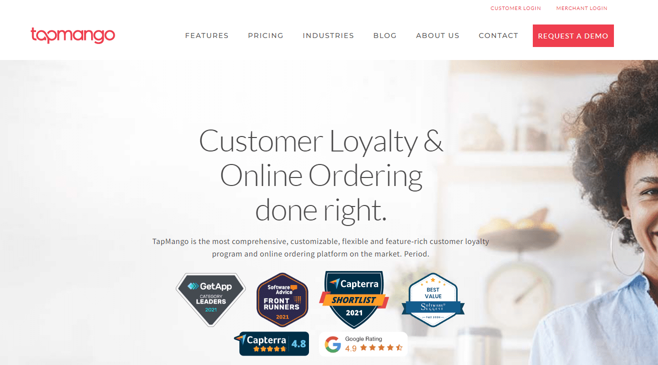 Tapmango software homepage